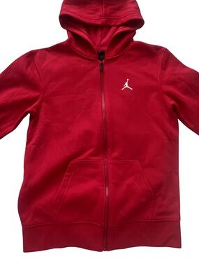NWOT Jordan Red Kids Zip-Up Hoodie with White Jumpman